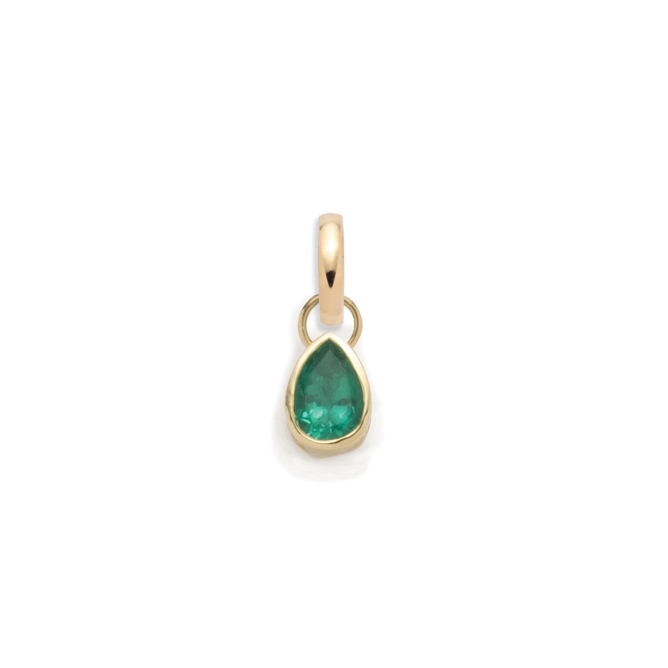 Forever & Always a Pair Emerald Pear Pendant : in Yellow Gold with an Annex Link