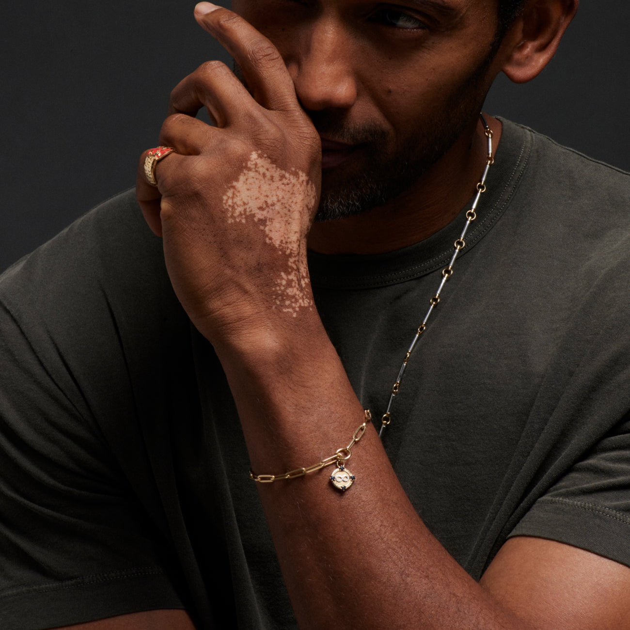 Infinity Braided Wheat Classic Fob Clip Bracelet : in Yellow Gold with Diamonds and Blue Sapphire