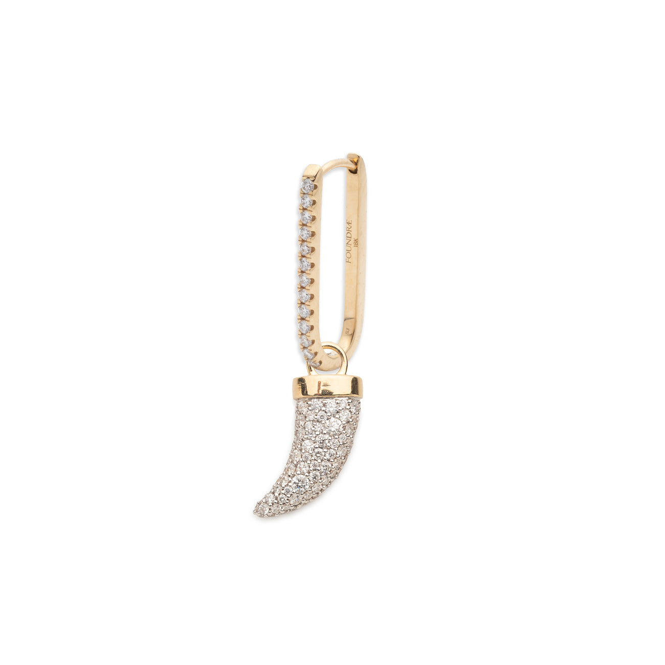 Snow Pavé La Loba Claw Small Fob Earring : in Mixed Gold
