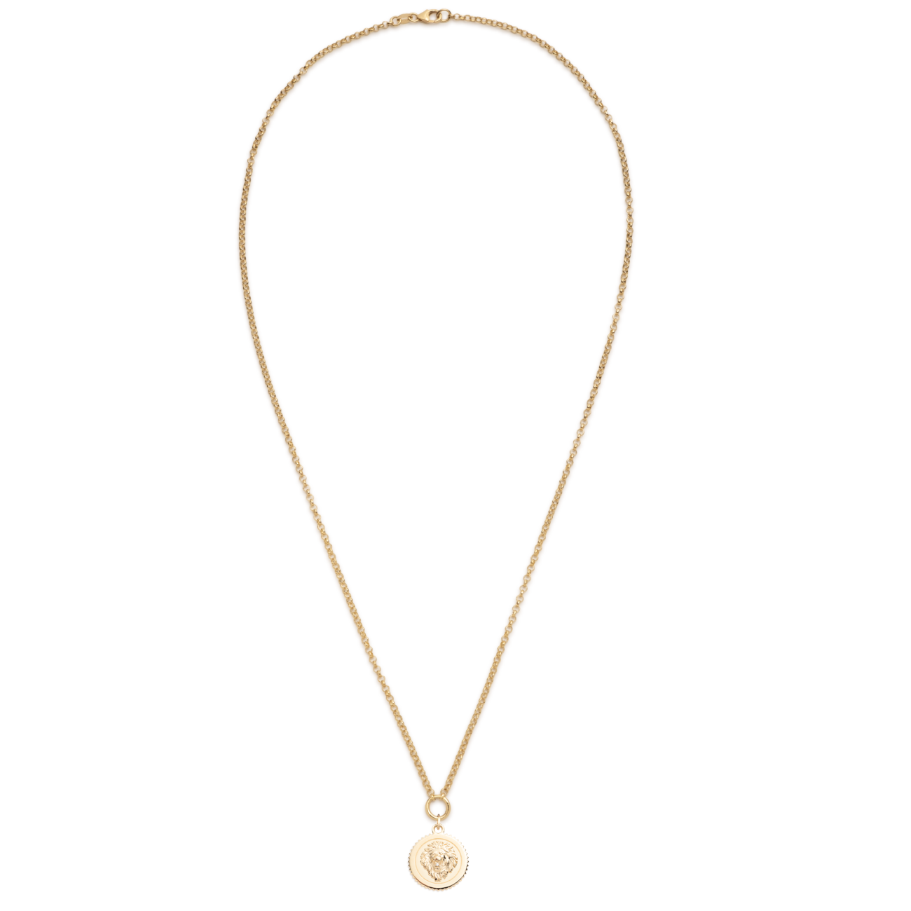 Strength Small Stationary Belcher Necklace : In Yellow Gold