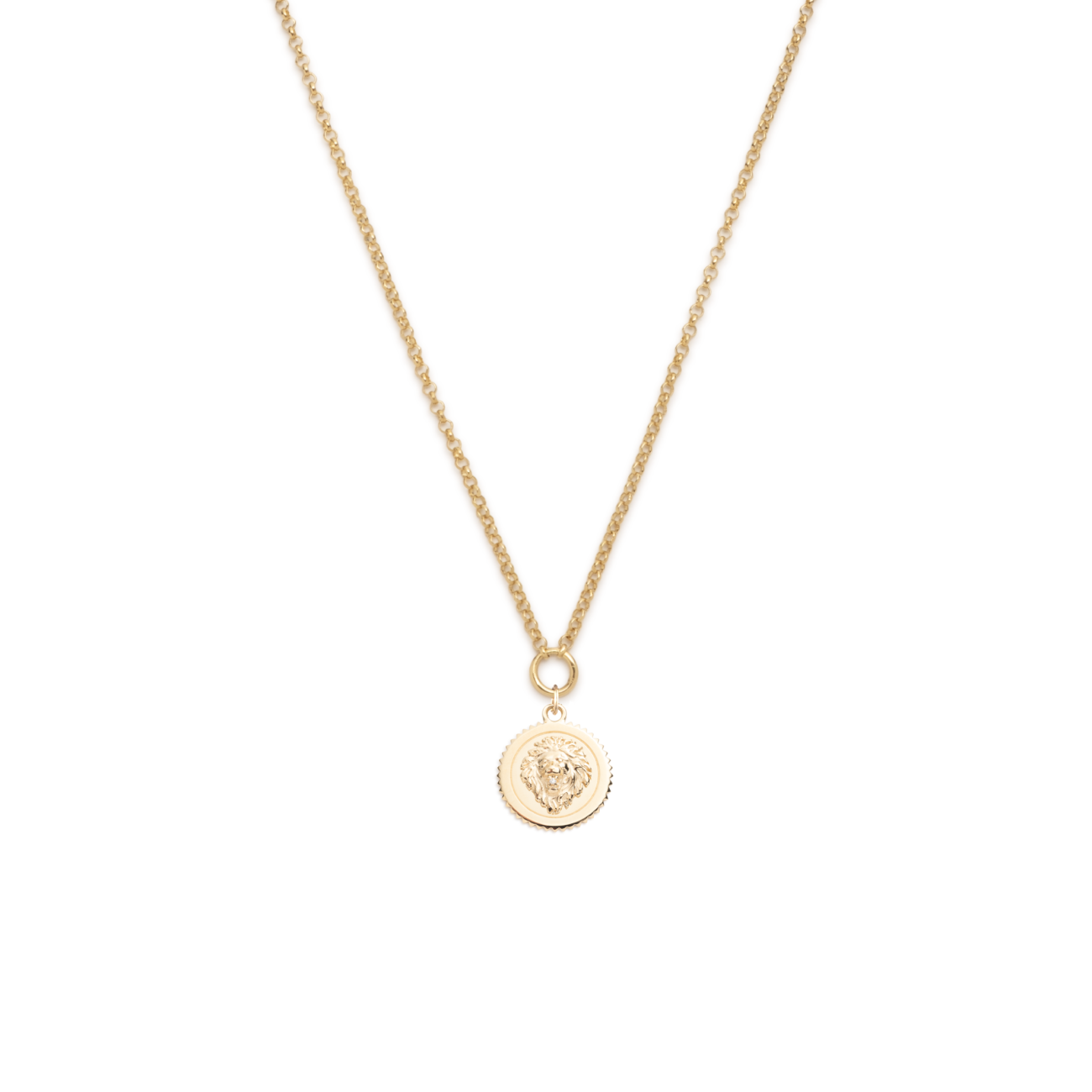 Strength Small Stationary Belcher Necklace : In Yellow Gold