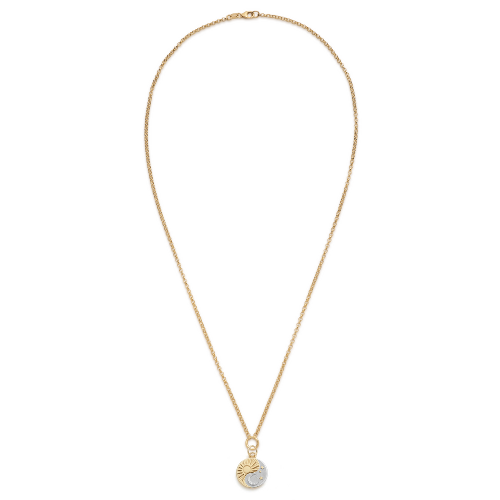 Balance Small Stationary Belcher Necklace : In Mixed Gold