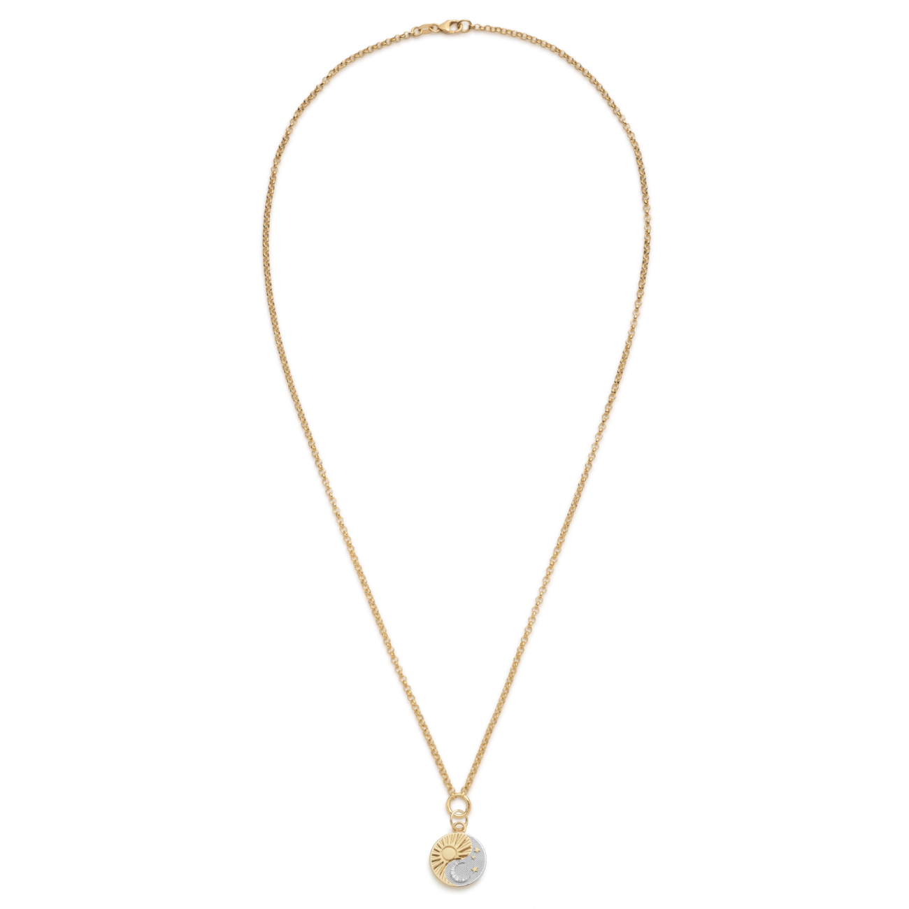 Balance Small Stationary Belcher Necklace : In Mixed Gold