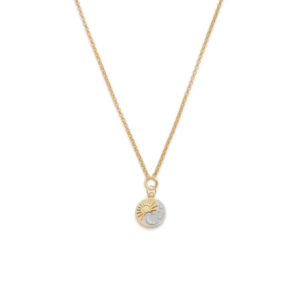 Balance Small Stationary Belcher Necklace : In Mixed Gold