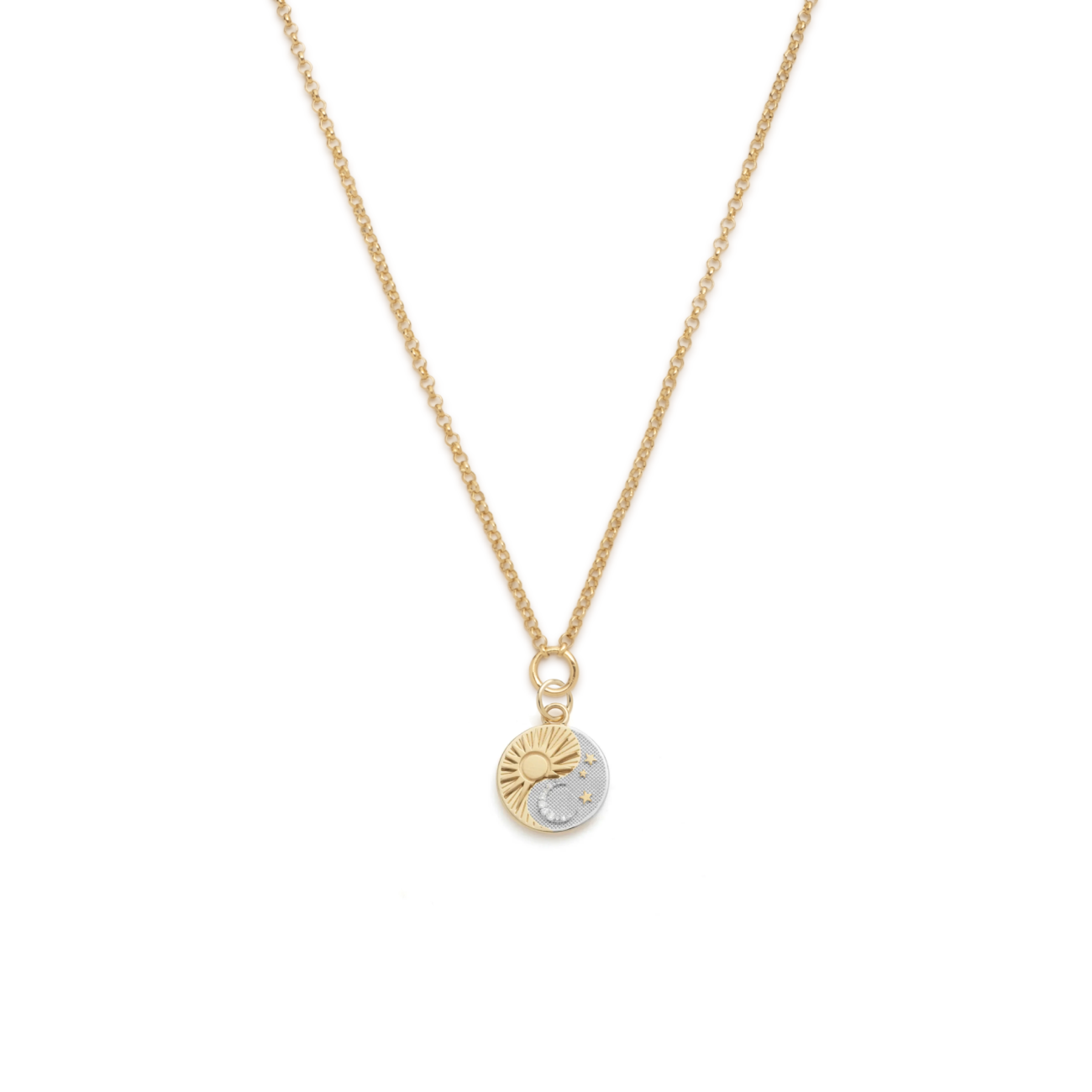 Balance Small Stationary Belcher Necklace : In Mixed Gold