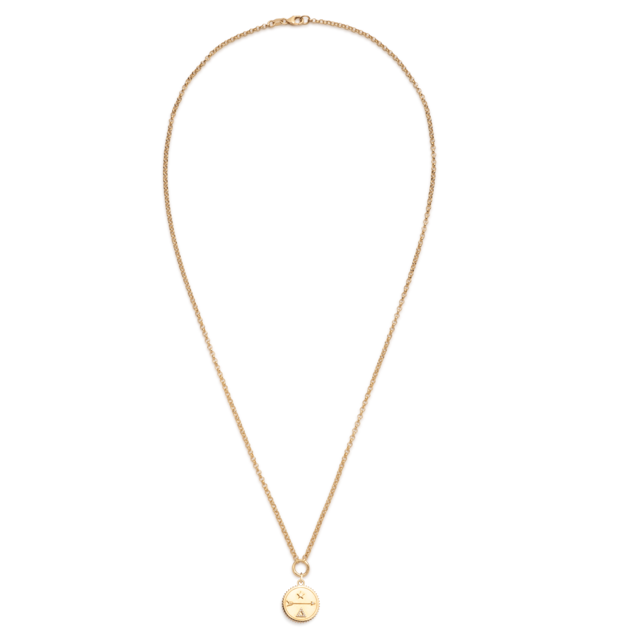 Dream Small Stationary Belcher Necklace : In Yellow Gold