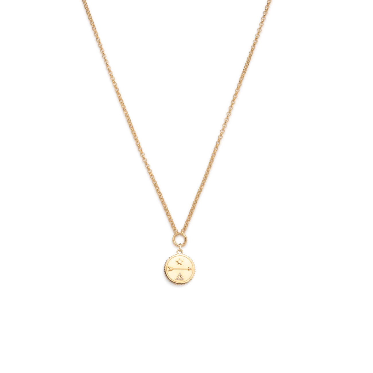 Dream Small Stationary Belcher Necklace : In Yellow Gold