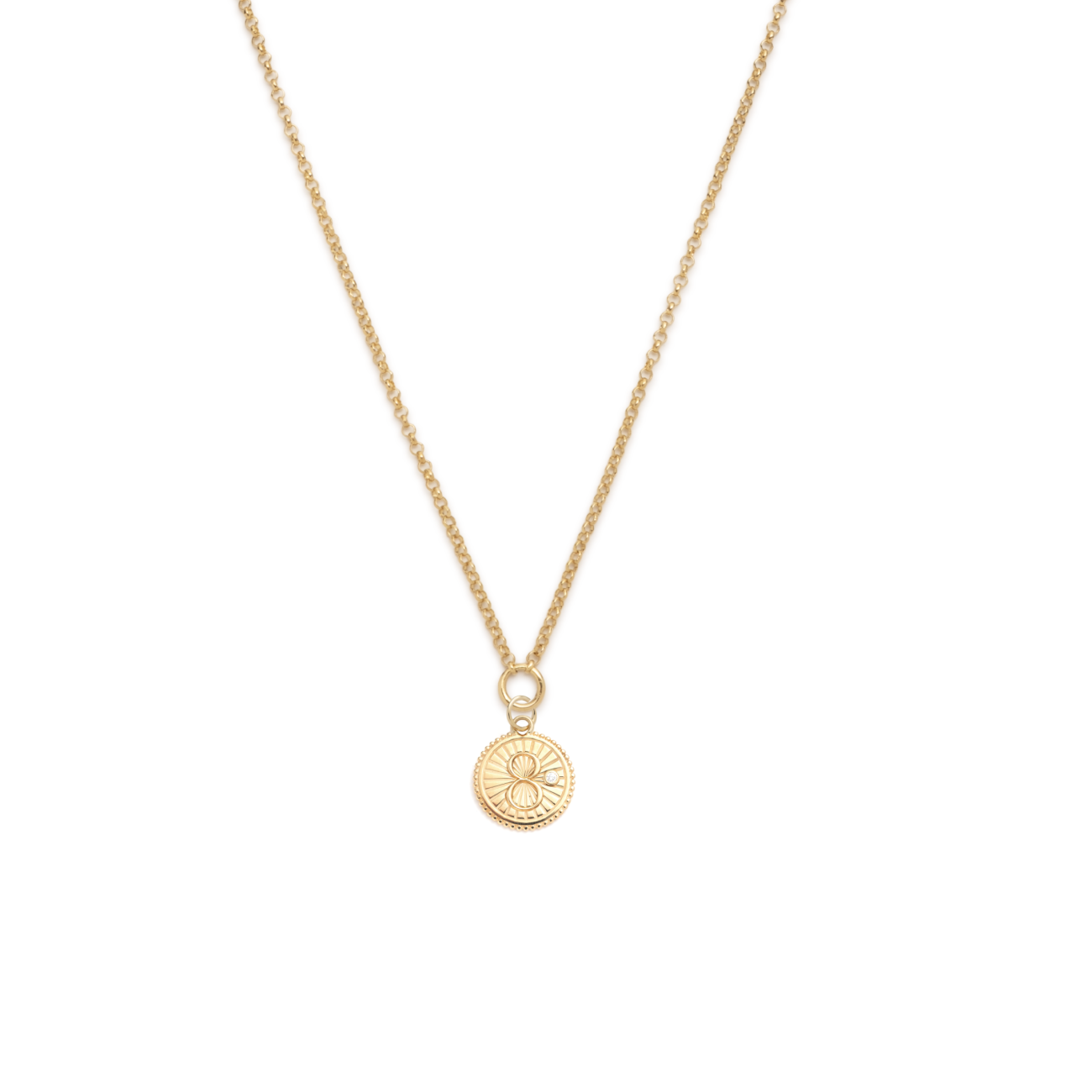 Karma Small Stationary Belcher Necklace : In Yellow Gold