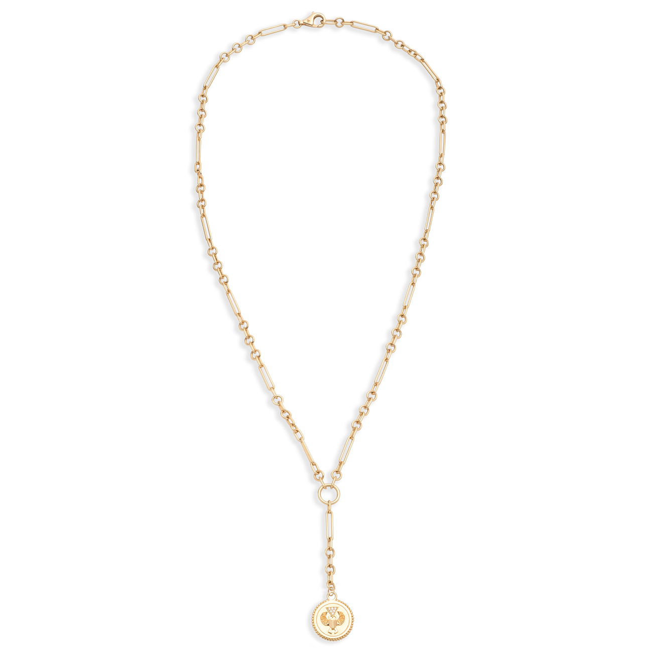 Protection Fine Mixed Clip Extension Necklace : in Yellow Gold with Diamonds