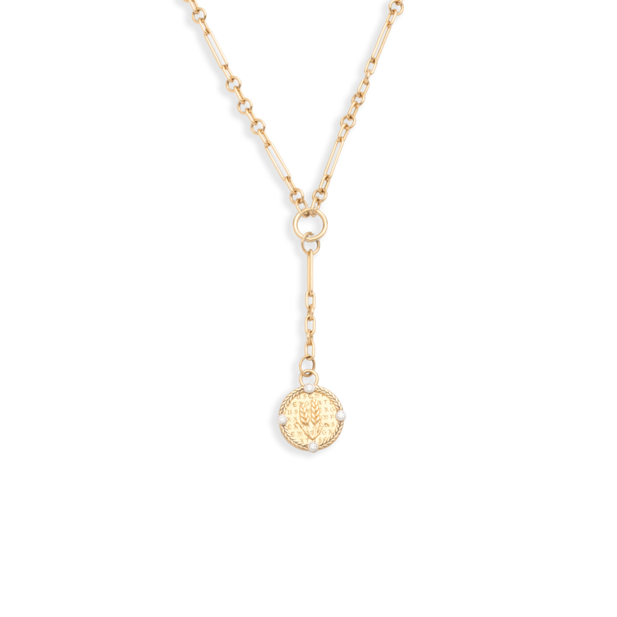 Infinite Gratitude Braided Wheat Fine Mixed Clip Extension Necklace : in Yellow Gold with Diamonds
