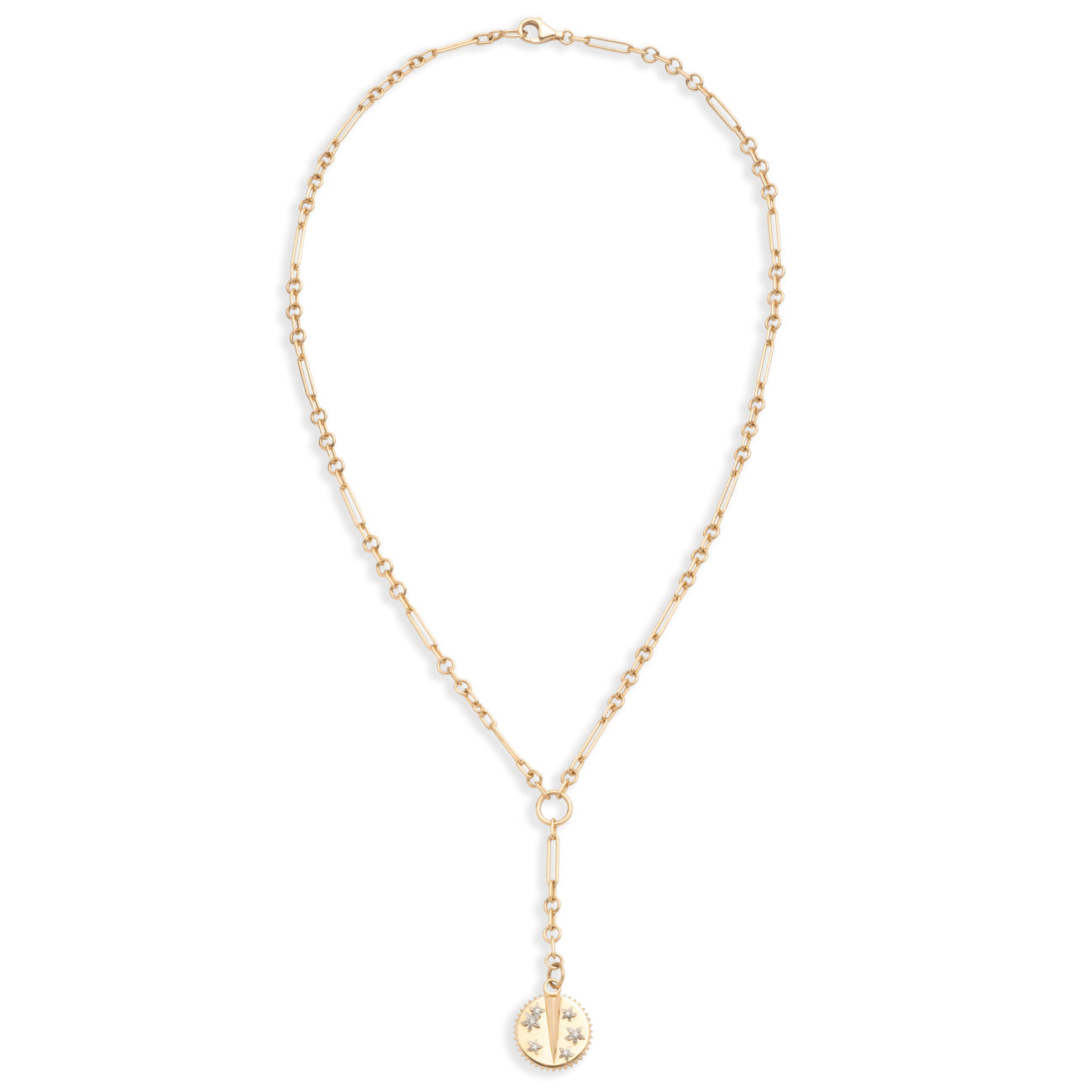 Resilience Fine Mixed Clip Extension Necklace : in Yellow Gold with Diamonds