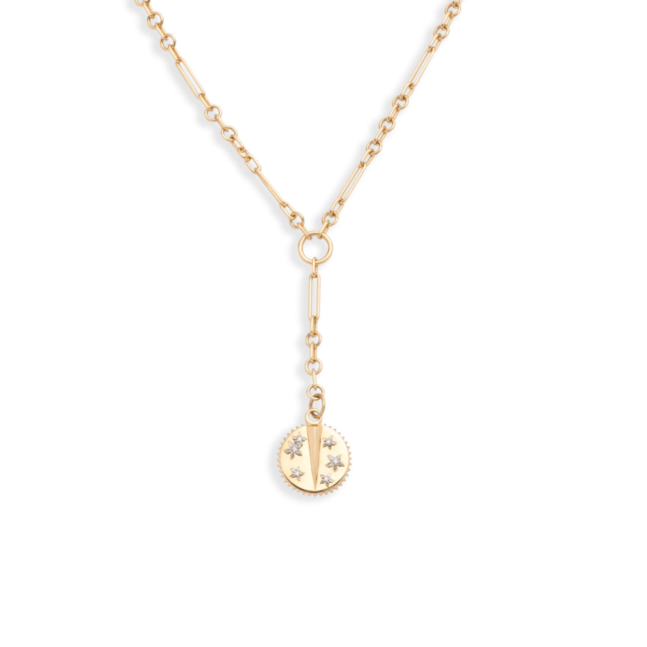 Resilience Fine Mixed Clip Extension Necklace : in Yellow Gold with Diamonds