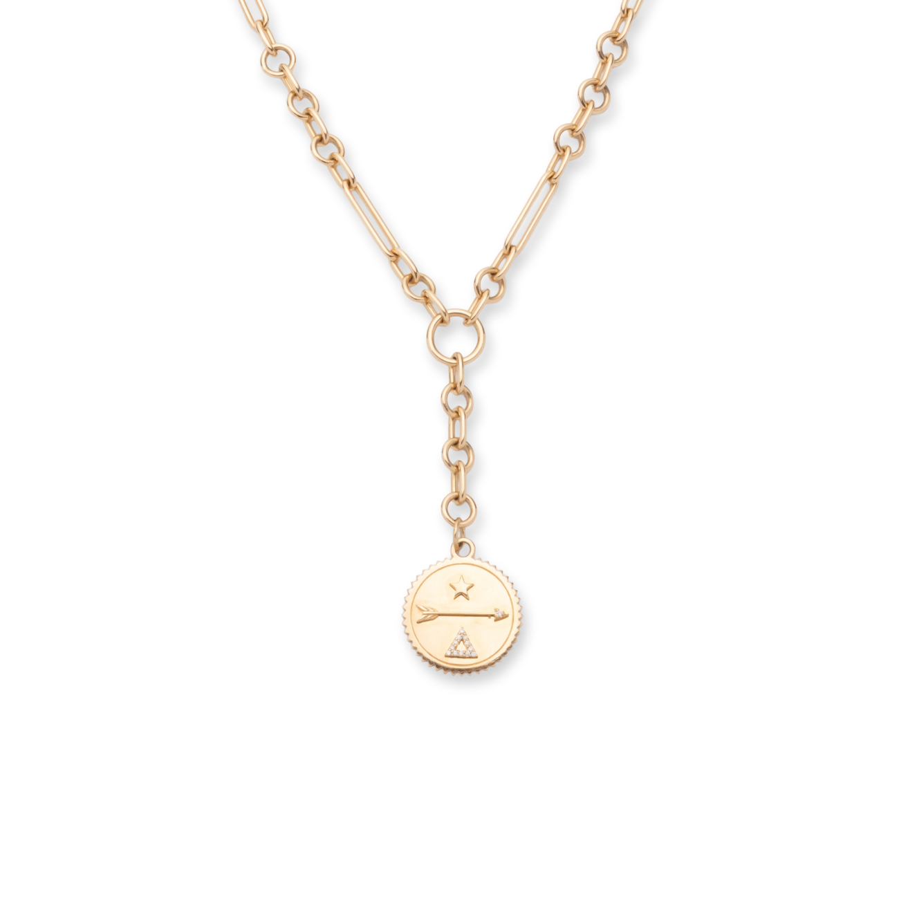 Dream Small Mixed Clip Extension Necklace : in Yellow Gold with Diamonds