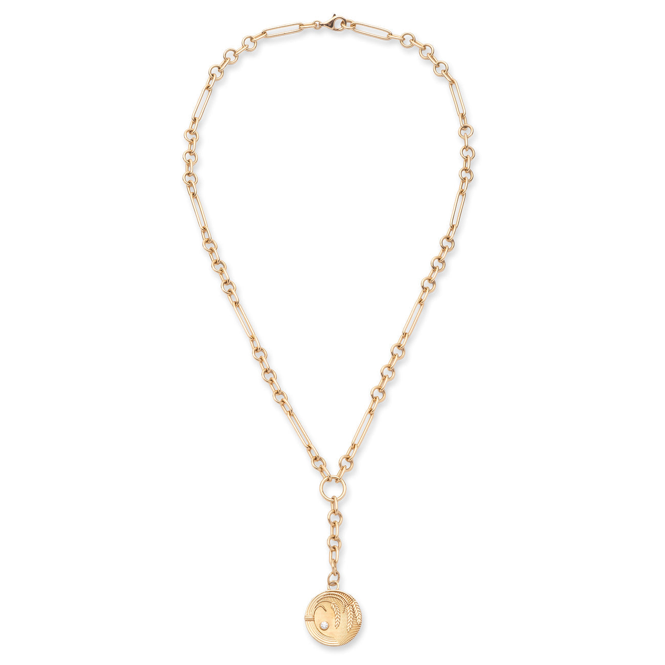 Infinite Gratitude Braided Wheat Small Mixed Clip Extension Necklace : in Yellow Gold with Diamonds