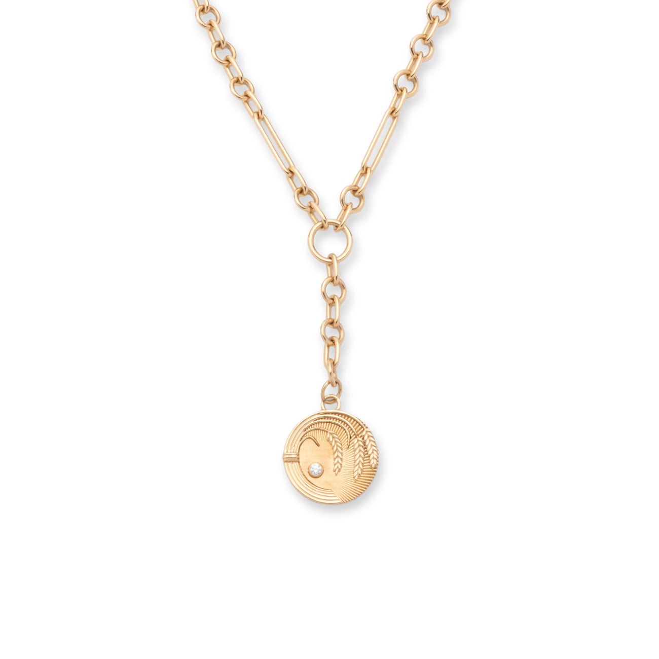 Infinite Gratitude Braided Wheat Small Mixed Clip Extension Necklace : in Yellow Gold with Diamonds