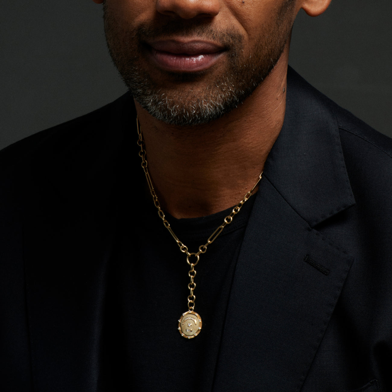 Pause Small Mixed Clip Extension Necklace : in Yellow Gold with Diamonds