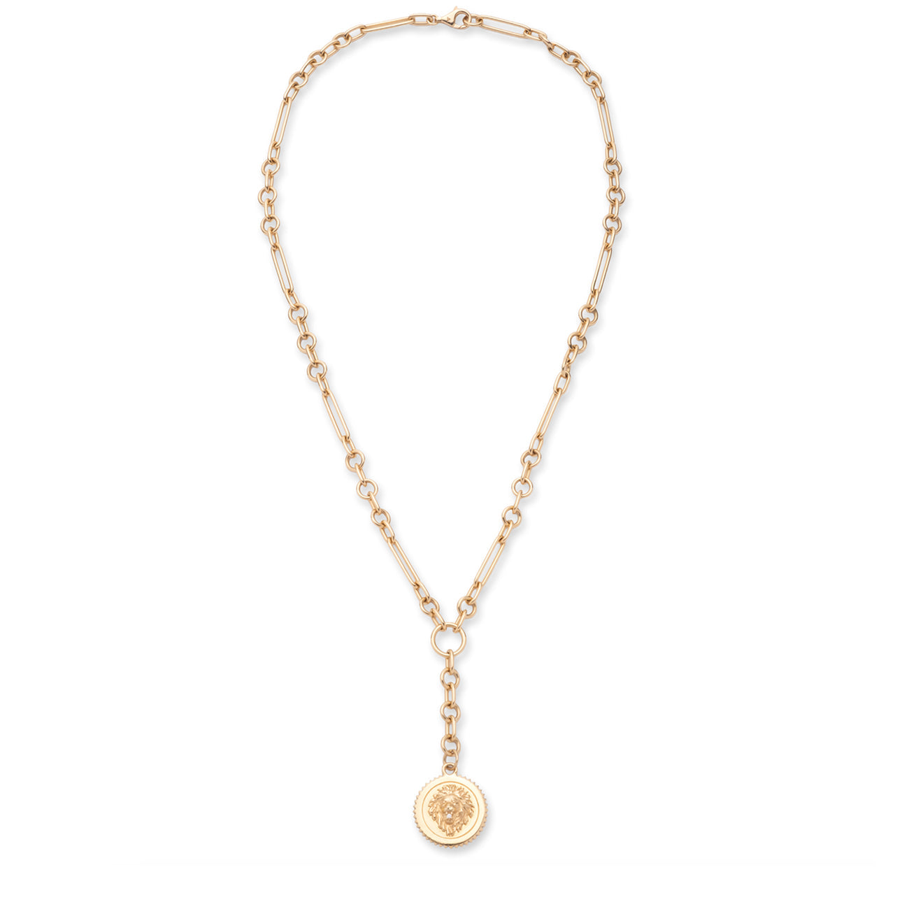 Strength Small Mixed Clip Extension Necklace : in Yellow Gold with Diamonds