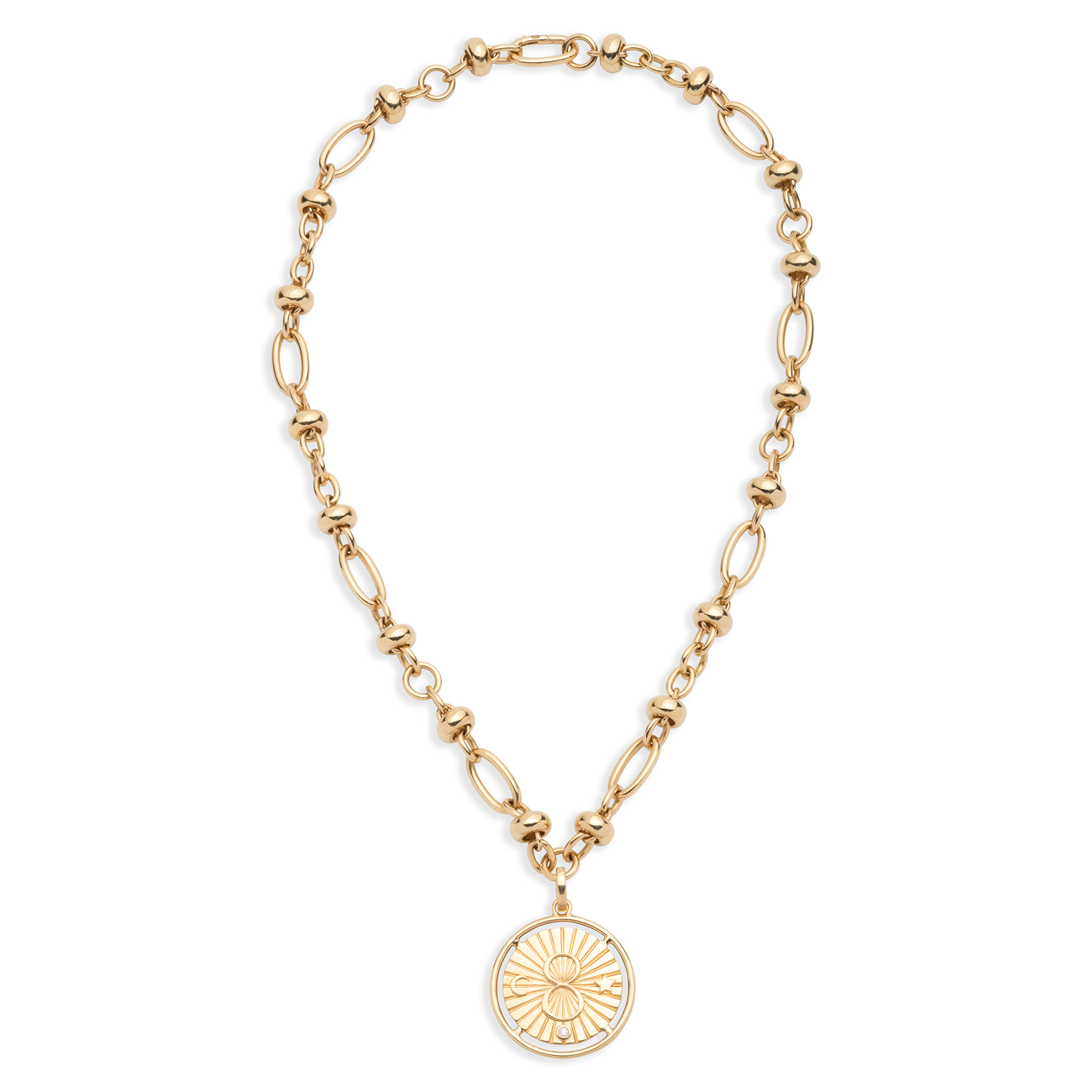 Karma Orbit Chain Extension Necklace : in Yellow Gold with Diamond