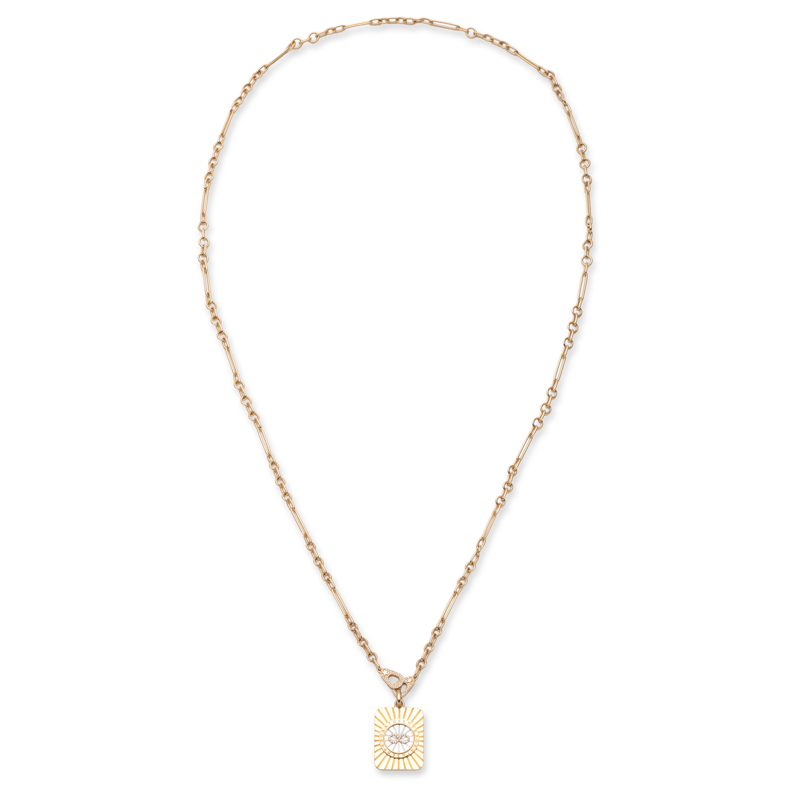 Infinity Sister Hook Small Mixed Clip Necklace : in Mixed Gold with Diamonds