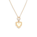 Engravable Heart Small Belcher Open Chain Necklace : in Yellow Gold with Diamonds