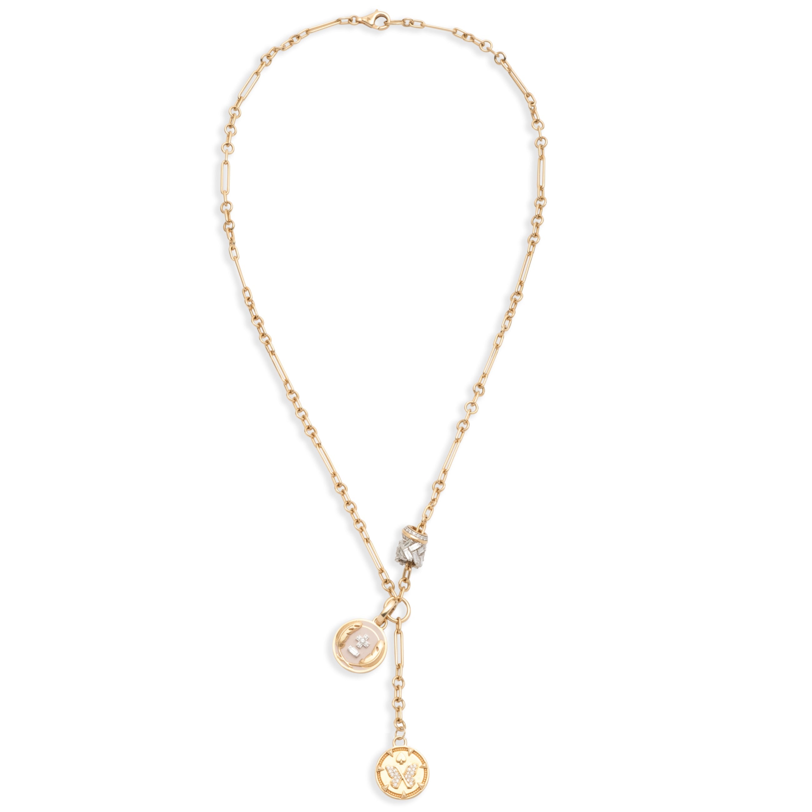 Reverie and Vivacity Fine Mixed Clip Extension Story : in Yellow Gold with Diamonds