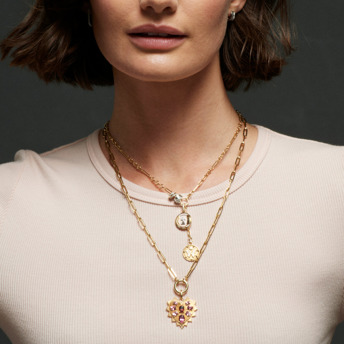 Reverie and Vivacity Fine Mixed Clip Extension Story : in Yellow Gold with Diamonds