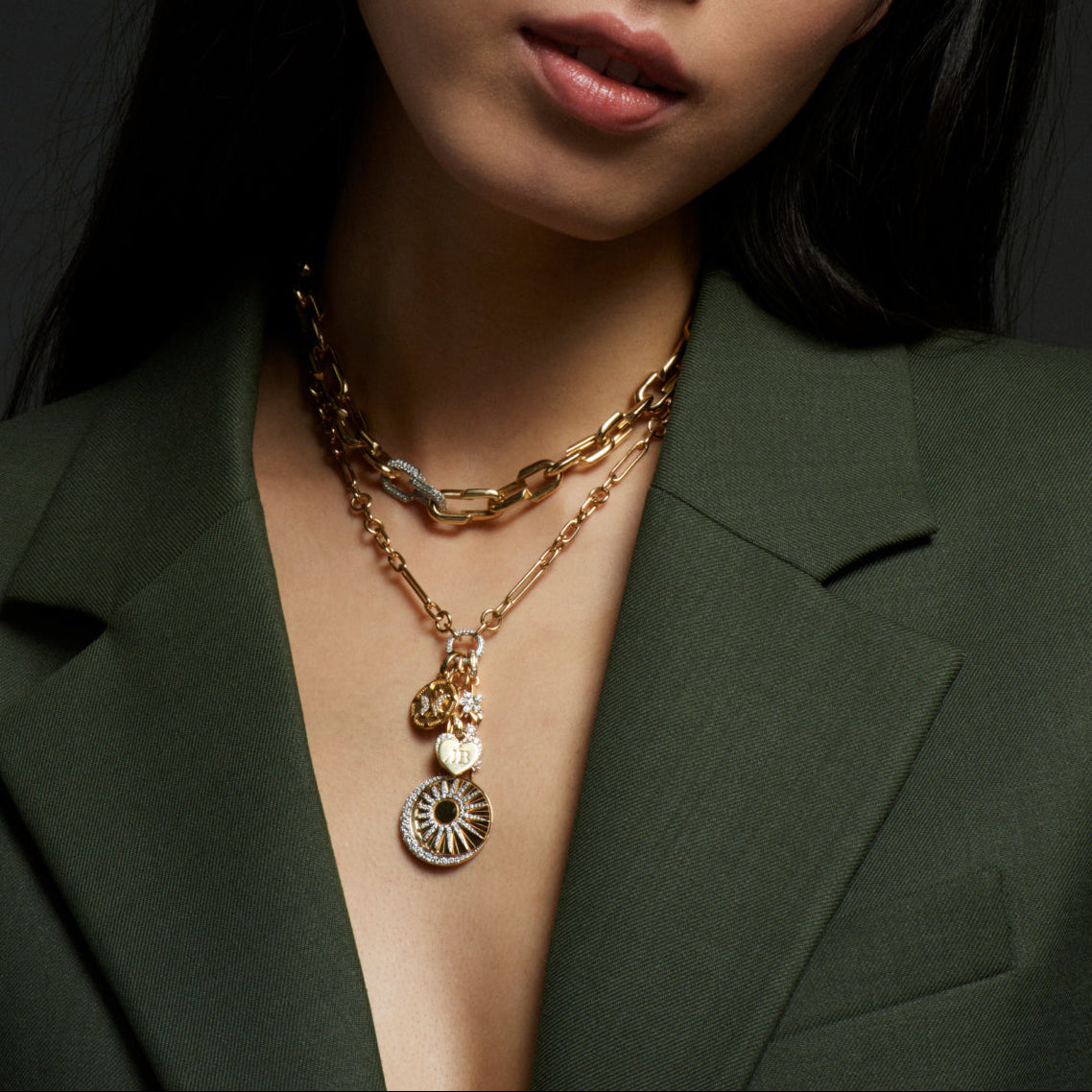 Balance and Reverie Small Mixed Clip Extension Story : in Yellow Gold with Diamonds