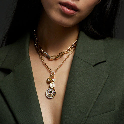 Balance and Reverie Small Mixed Clip Extension Story : in Yellow Gold with Diamonds