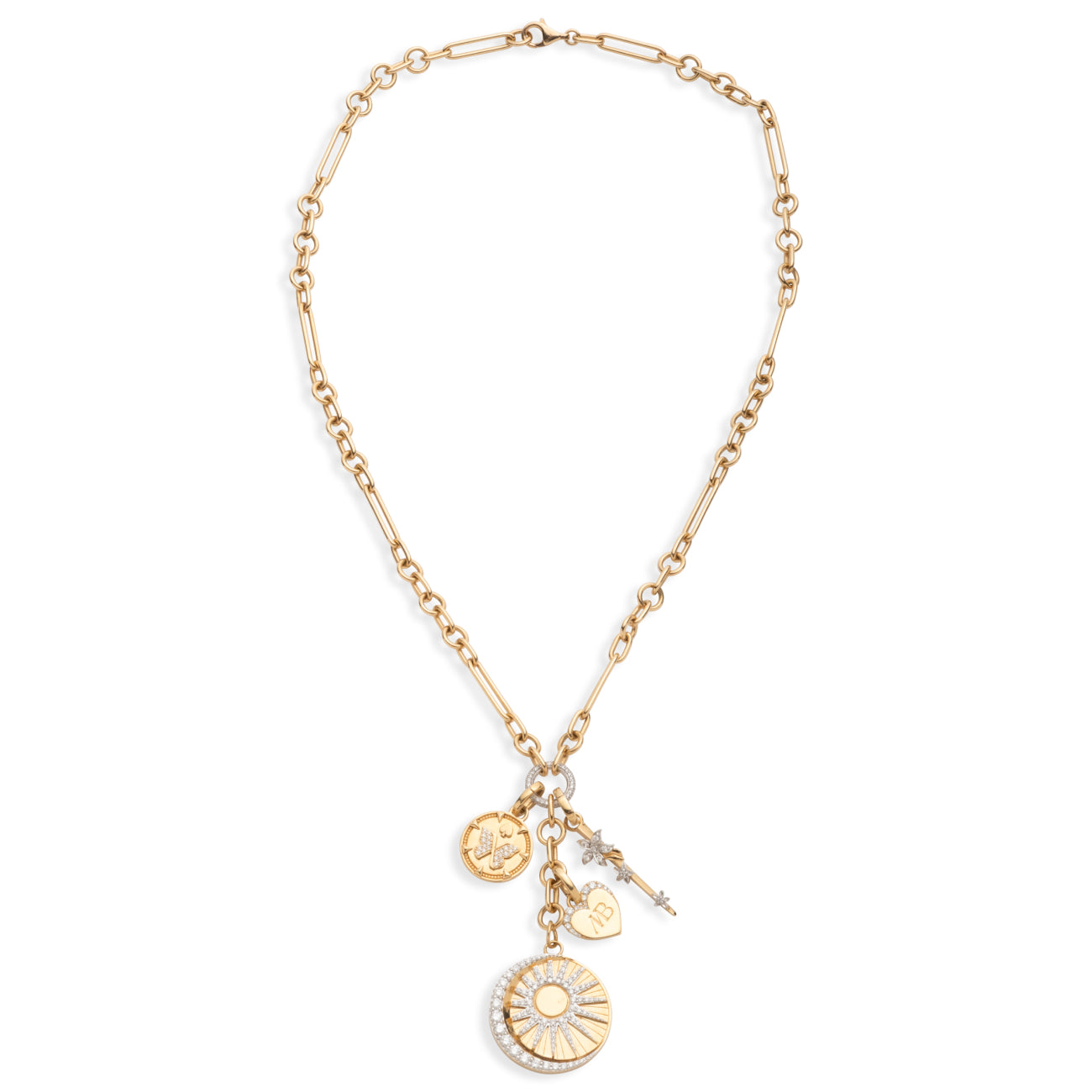 Balance and Reverie Small Mixed Clip Extension Story : in Yellow Gold with Diamonds