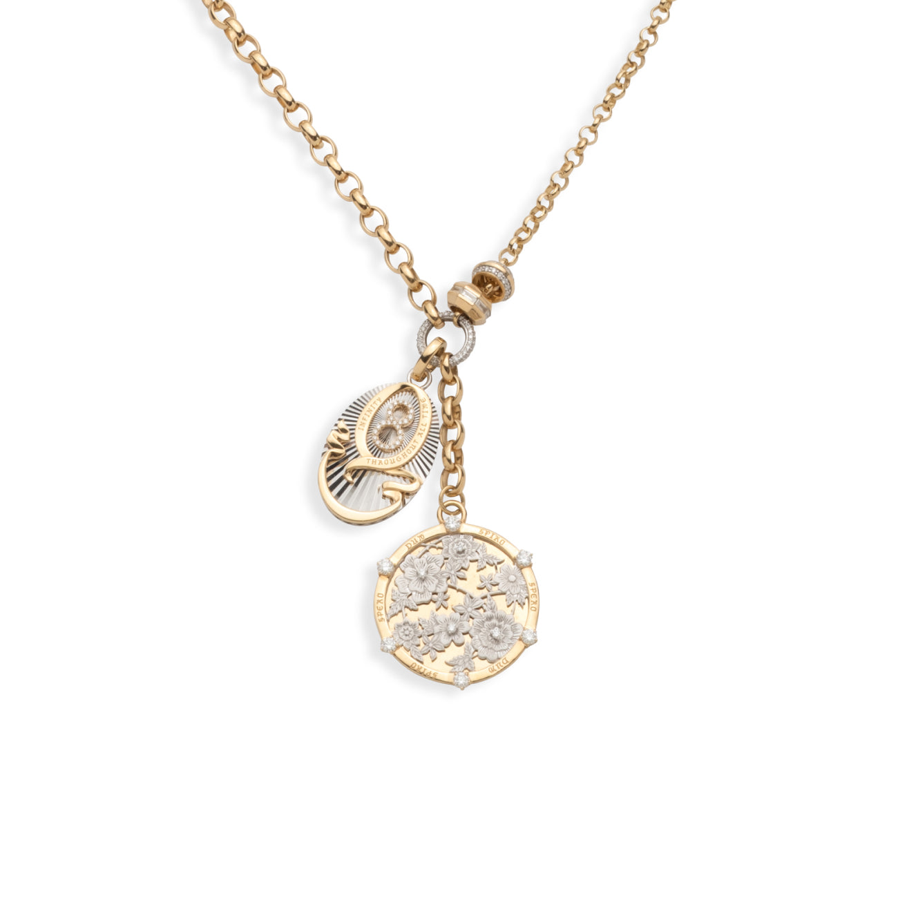 Resilience and Karma Heavy Mixed Belcher Extension Story : in Mixed Gold with Diamonds