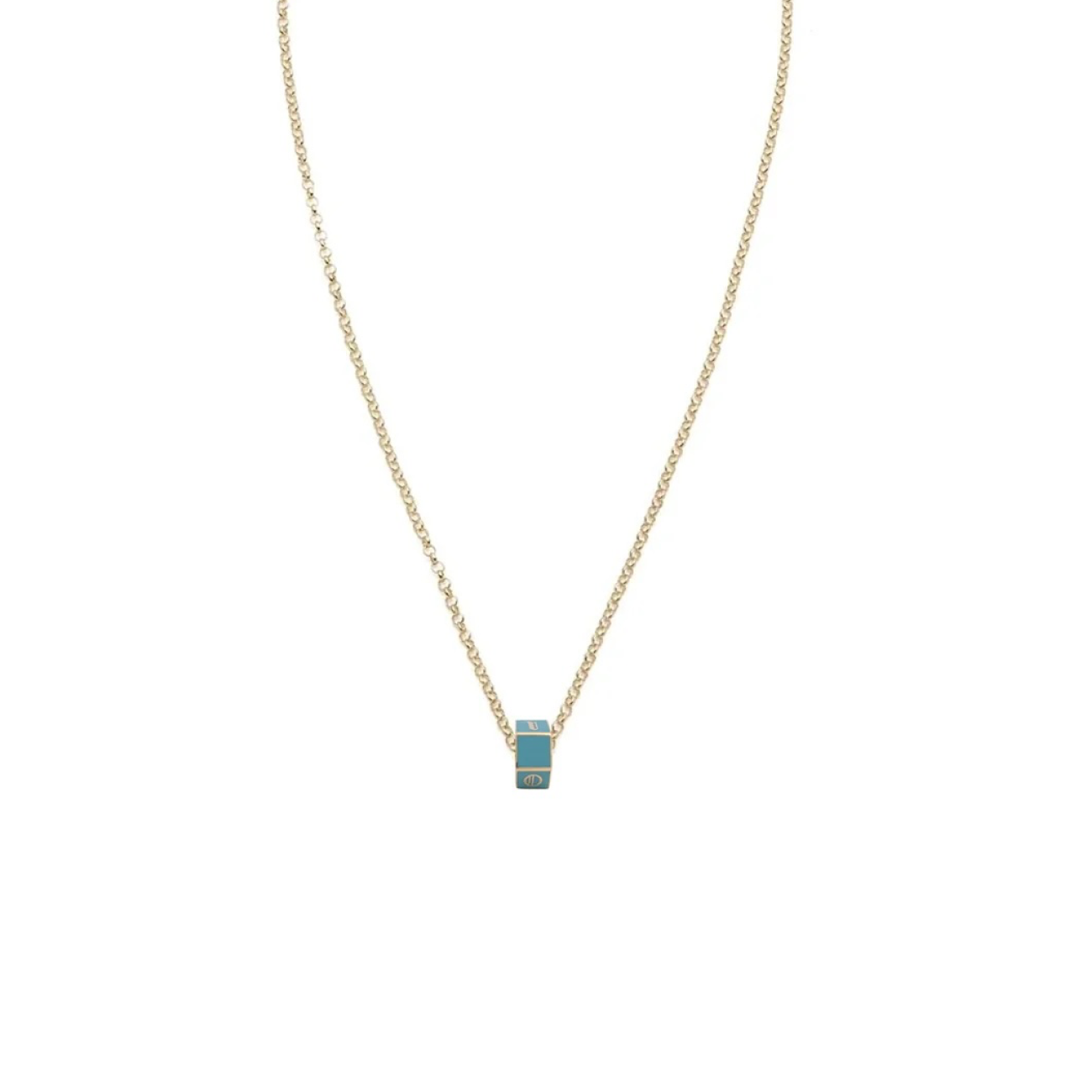 Custom Faceted Heart Beat : Fine Belcher Necklace Aqua