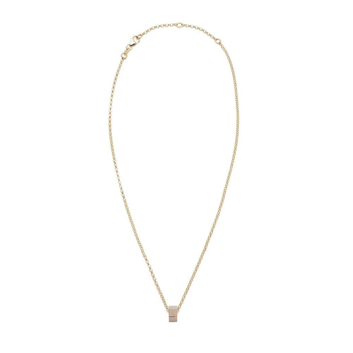 Custom Faceted Heart Beat : Fine Belcher Necklace Blush