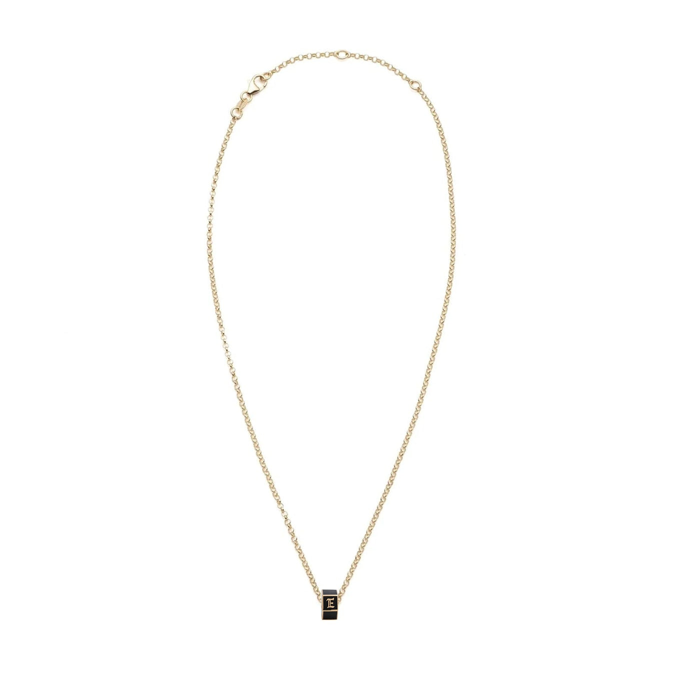 Custom Faceted Heart Beat : Fine Belcher Necklace Black