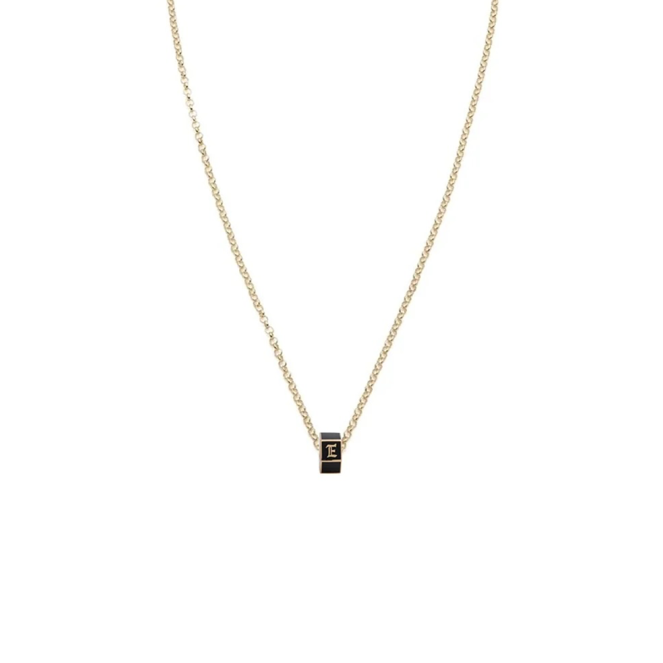 Custom Faceted Heart Beat : Fine Belcher Necklace Black