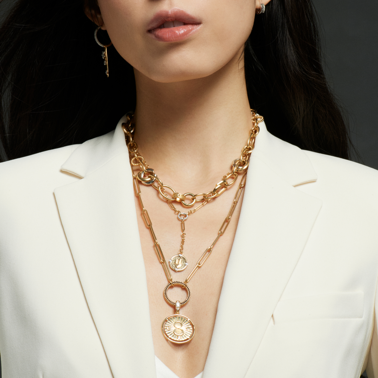 Infinite Gratitude Braided Wheat Fine Mixed Clip Extension Necklace : in Yellow Gold with Diamonds