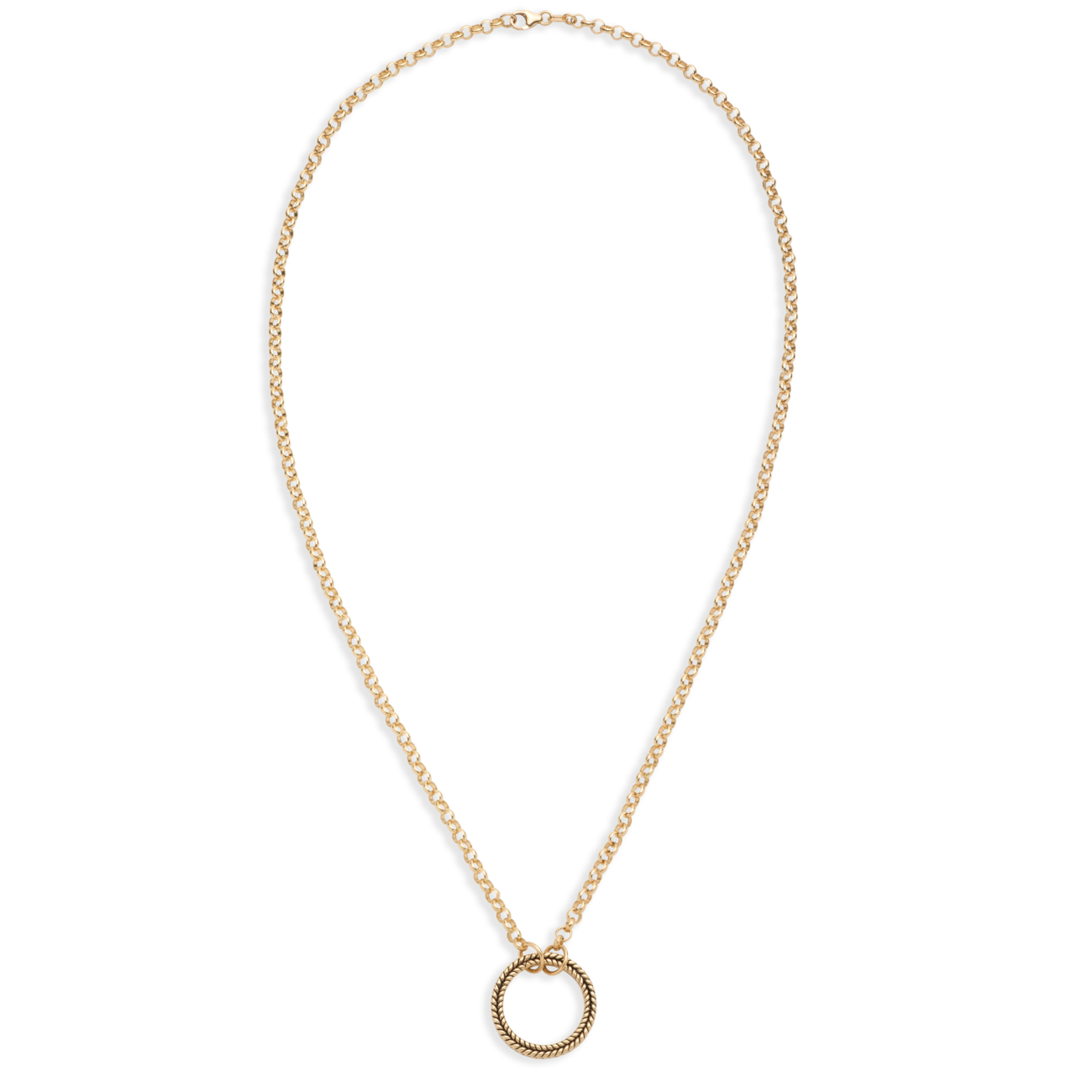 Medium Belcher Open Chain : in Yellow Gold with Braided Wheat Large Annex Link