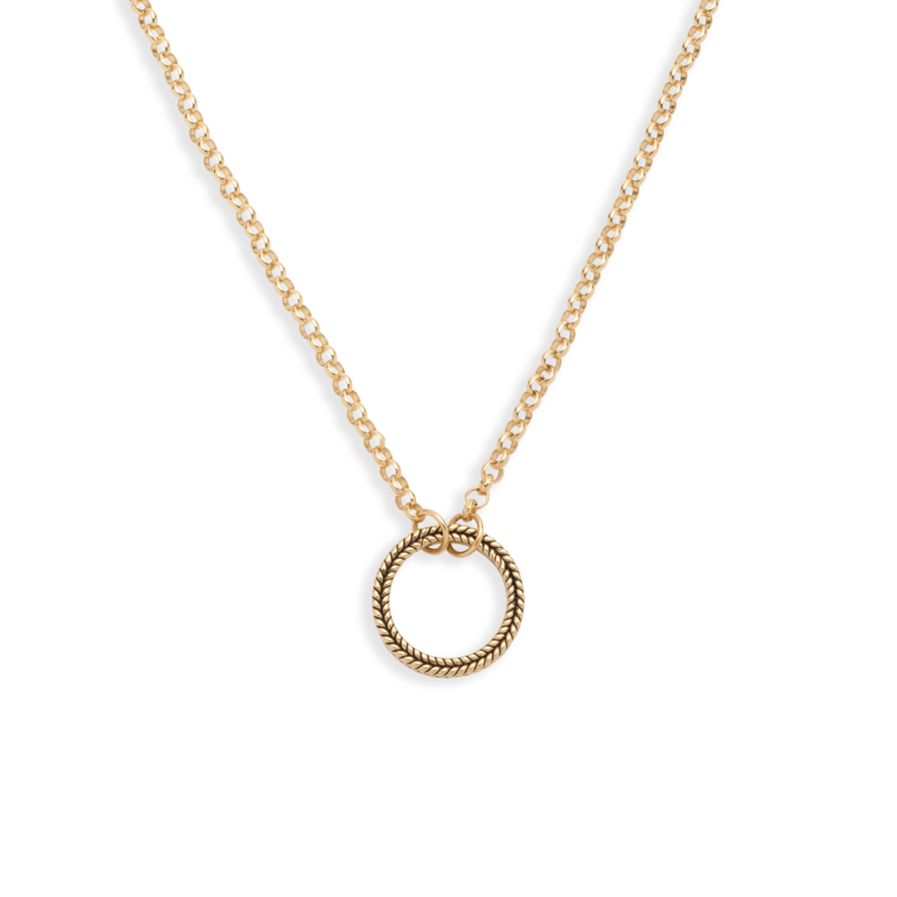 Medium Belcher Open Chain : in Yellow Gold with Braided Wheat Large Annex Link