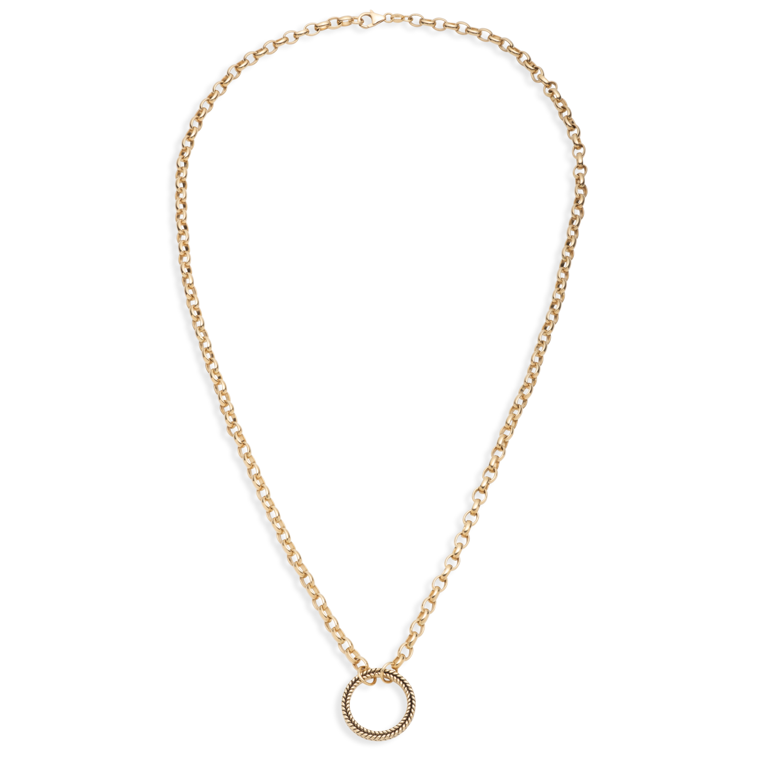 Heavy Belcher Open Chain : in Yellow Gold with Braided Wheat Large Annex Link