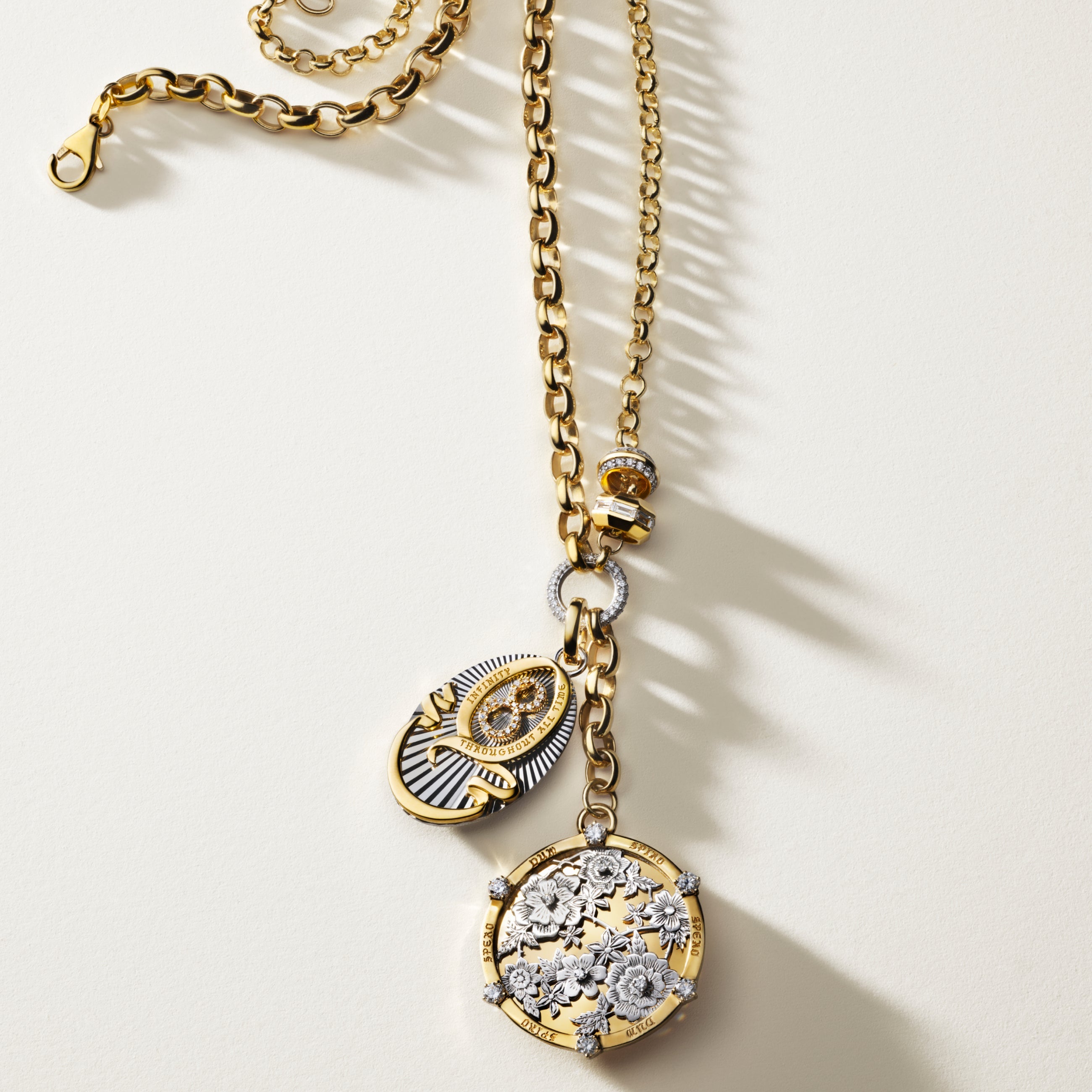 Resilience and Karma Heavy Mixed Belcher Extension Story : in Mixed Gold with Diamonds