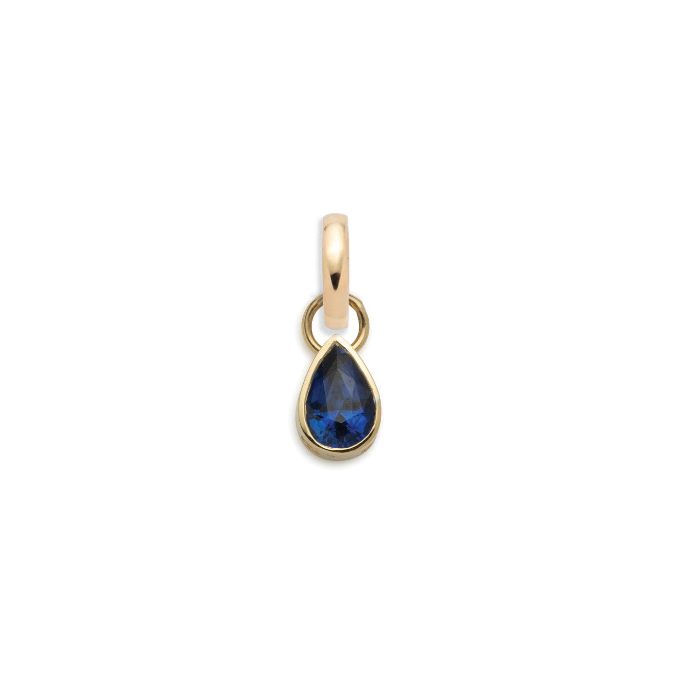 Forever & Always a Pair Blue Sapphire Pear Pendant : in Yellow Gold with an Annex Link