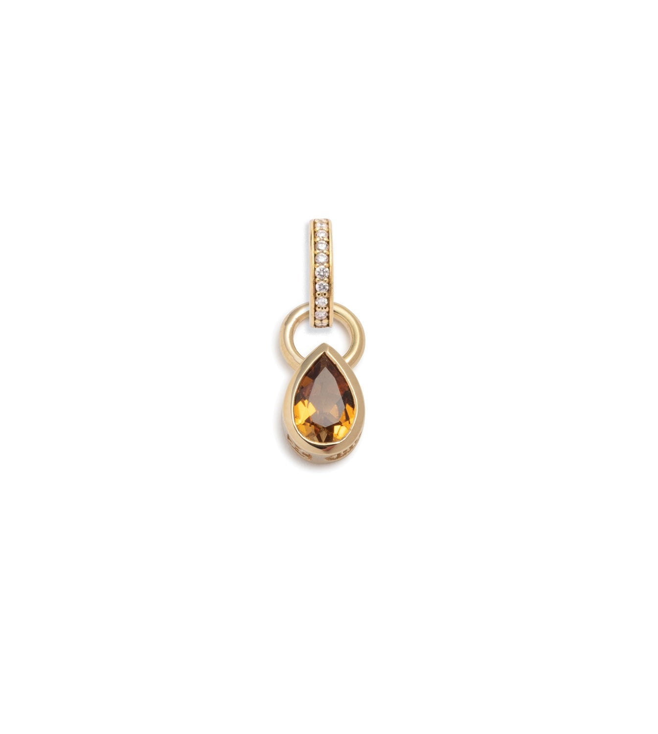 Forever & Always a Pair - Love : 0.85ct Yellow Citrine Pear Pendant with Annex Link